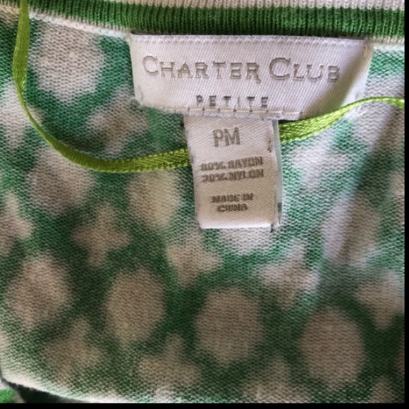 Charter Club Green Cardigan PM - Picture 10 of 10